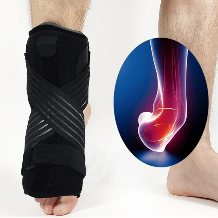 

Light weight Adjustable Compression Strap Plantar Splint Foot Drop Brace Ankle Sleeve, Black
