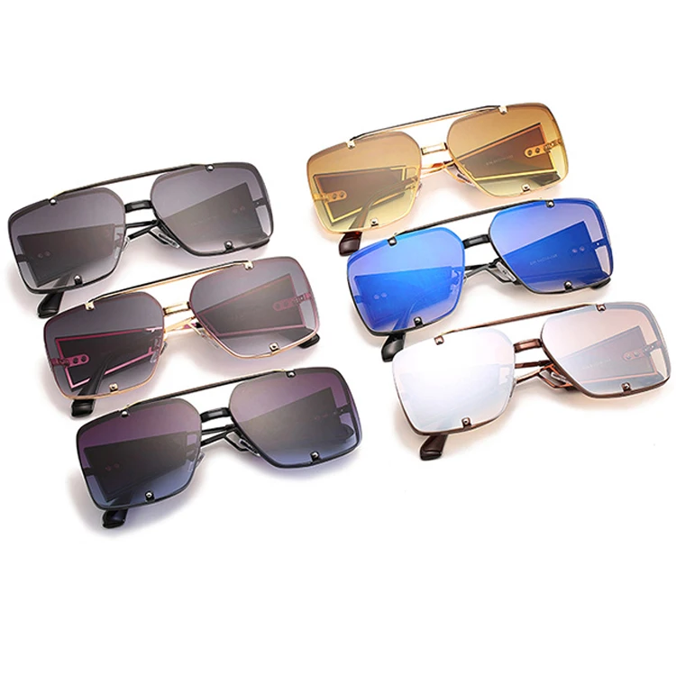 

2020 New vintage men's metal sunglasses personality thick-legged sunglasses luxury retro sunglasses