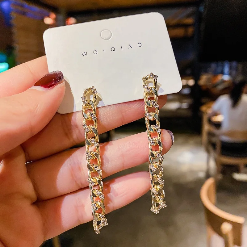 

New Korean Shiny Heart Crystal Drop Earrings For Women Fashion Shell Rhinestone Party Jewelry Gift, Picture shows