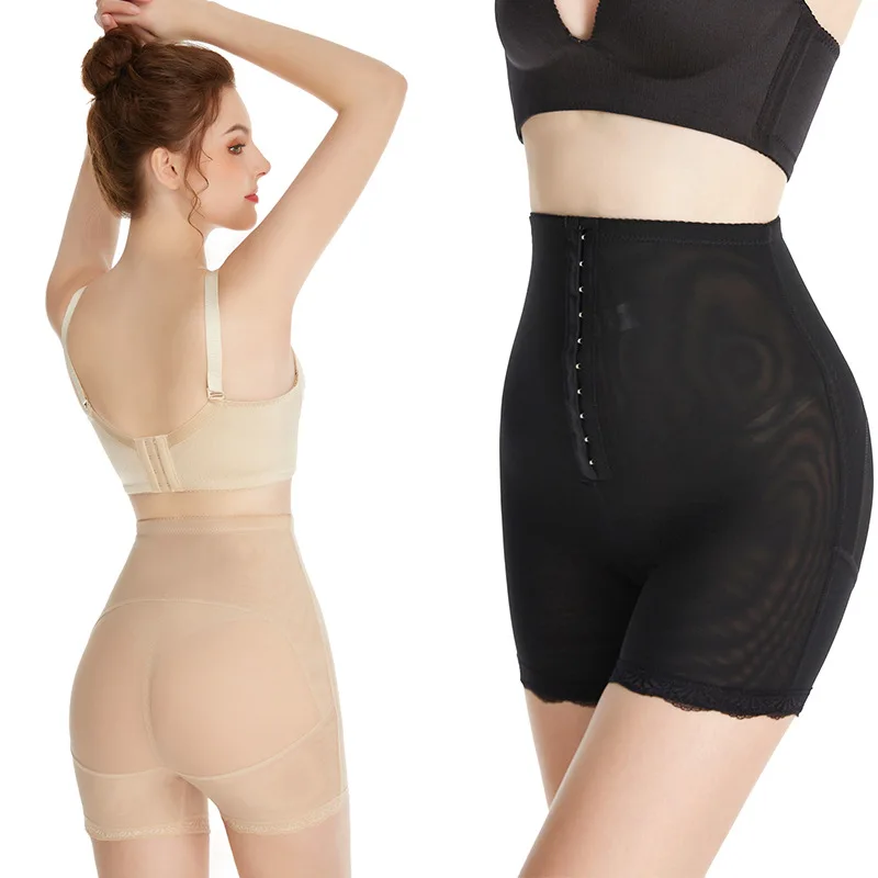 

Hot-selling Breathable High Waisted Abdomen Boxer Shapewear Pants Three-breasted Seamless Body Shaping Pants, Black, skin tone