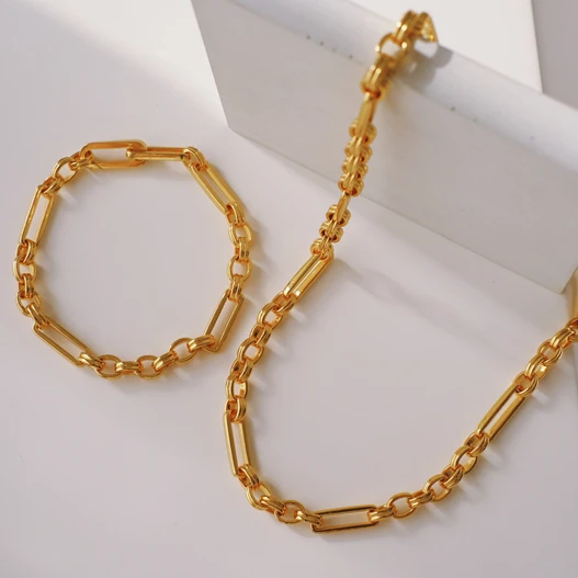 

Eico Hot Selling Irregular Necklace Gold Chains Necklace And Bracelet For Both Men And Women christmas present
