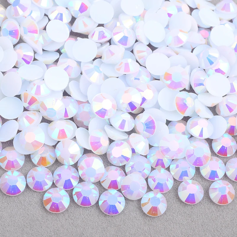 

Wholesale 2mm 3mm 4mm 5mm 6mm Bulk Package Crystal Strass Jelly White AB Resin Rhinestones For Craft Decoration, Jelly white ab/ 79 colors