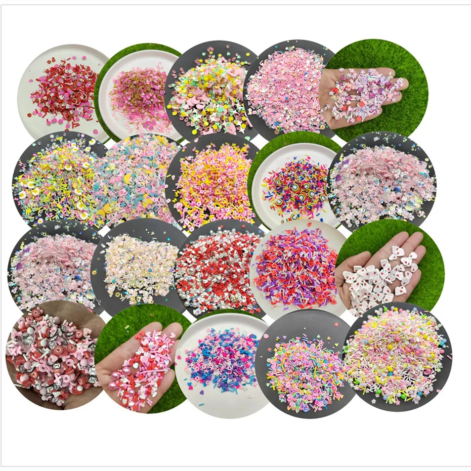 

Valentine's Day Heart Polymer Clay Slices Soft Slime Clay Sprinkles For DIY Colorful Slime Decoration Crafts