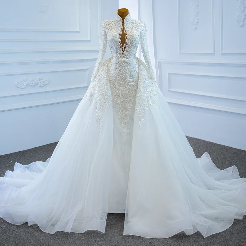 

Jancember ARSM67218 luxury sequin beaded wedding gown bridal dress
