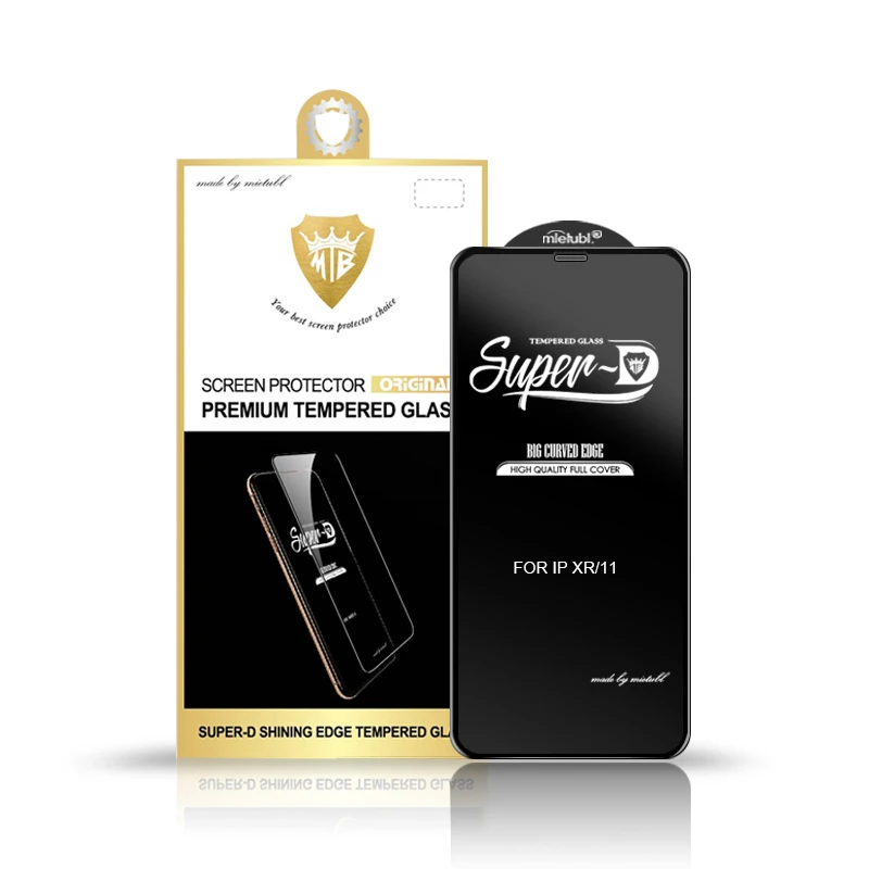 

Factory Custom 9H Full Cover Super D shinning Edge Glass Mobile Screen Protector, Black