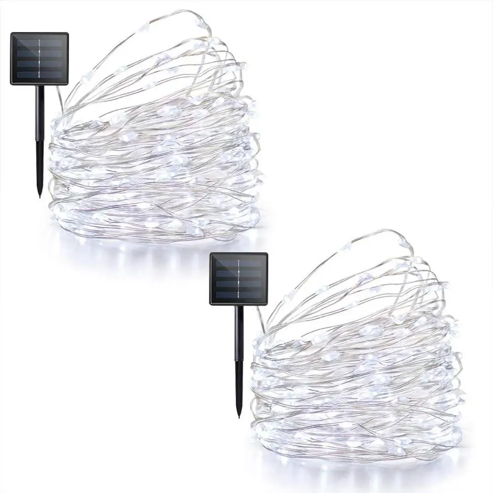 Copper wier 2 model 200 led solar power string lights outdoor