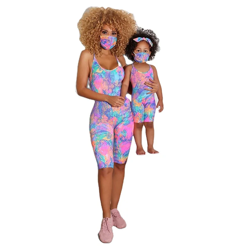 

mommy and me outfits boy and girl clothing fashion 2021 sets summer designer tie dye pants spring dresses wholesale onesie, 6 colors