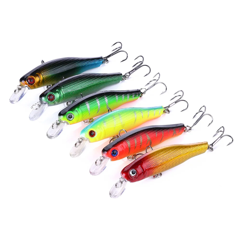 

Floating minnow baits 8.5CM 8.9G 6 colors minnow hard plastic fishing lure for fishing