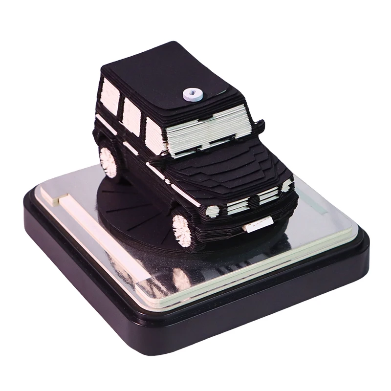 2026 New Arrival Novelty Gifts 3D Calendar Daily Scratch Notepad Paper Laser Cut 3D Memo Pad With Plastic Base and Acrylic Cover