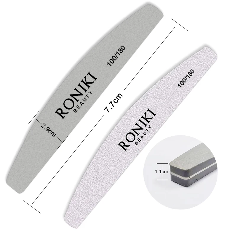 

RONIKI professional emery board manicure pedicure art tools custom logo 180 150 80 100 double-sided nail file