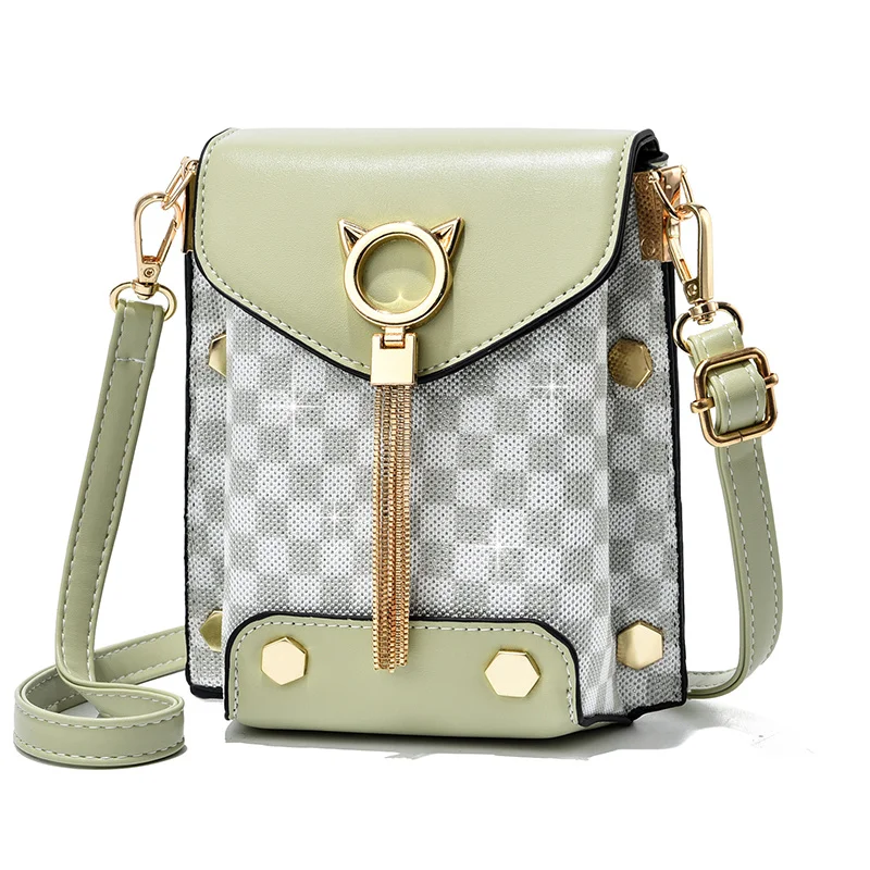 

2022 new fashion wholesale plaid pattern compact bag portable women's bag versatile cell phone crossbody bag