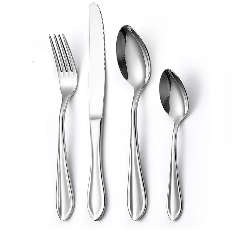 

Hot Sell Unique Design Tableware Set Silverware Flatware 18/10 Stainless Steel Cutlery Set, Silver