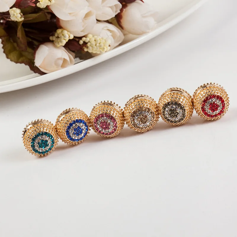 

Mixed color explosion Shiny crystal brooch women muslim long hijab scarf pins magnet, Picture