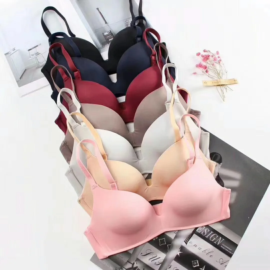 

Poyan Solid Multicolor 7 Colors Wire Free Sosten Sleep Bra Push Up Women Seamless Bra
