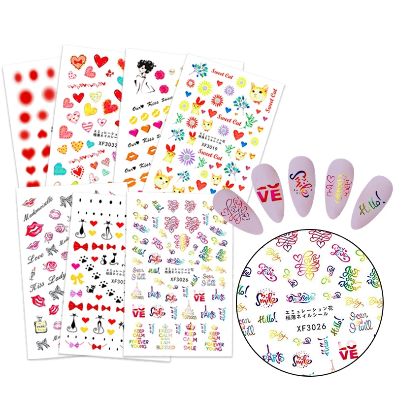 

wholesale nail sticker Valentine's Day DIY Cute joyful Nail Stickers Decoration Word stickers & decals 5d for nails