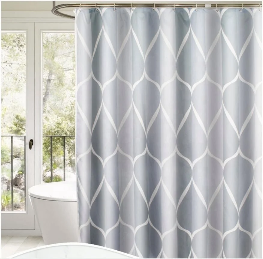 

Wholesale Simple Home Bathroom Printed Thick Waterproof Shower Curtain, Picture