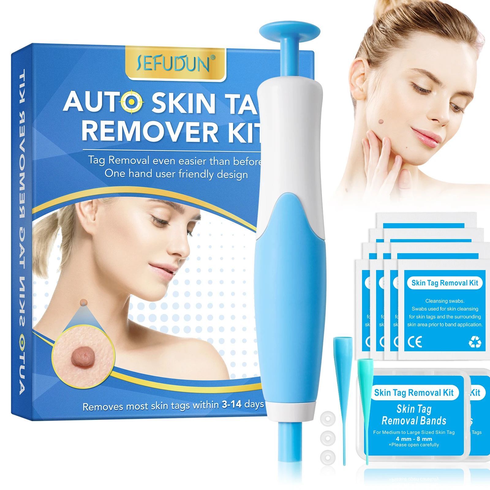 

SEFUDUN Best-Selling Home Painless Auto Micro Face Skin Tag Remover Kit