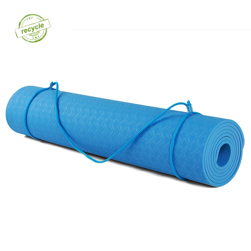 

High quality eco friendly meditation recycle non slip yoga mat TPE, Black/purple/pink/rose/green/blue