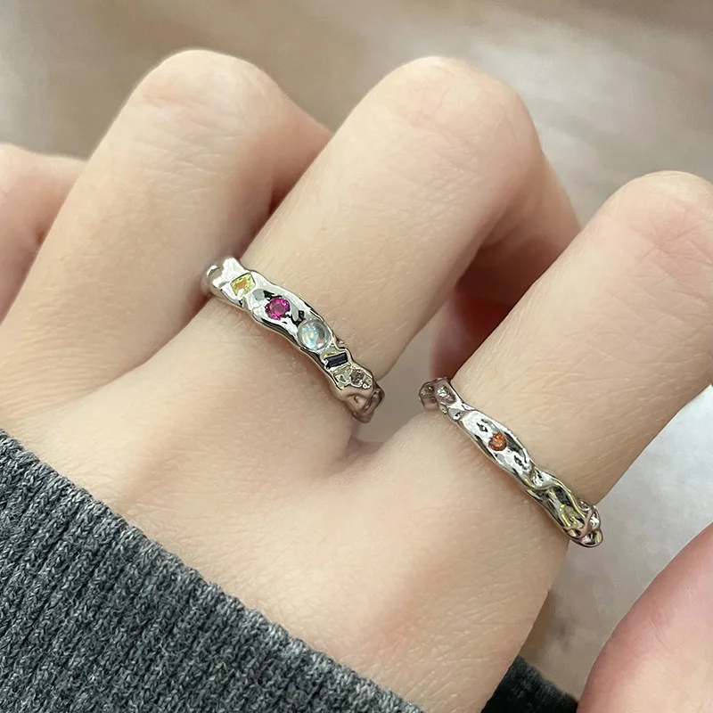 

Cute Handmade Korean Colorful Zircon Prince Doodle Finger Rings For Women Jewelry