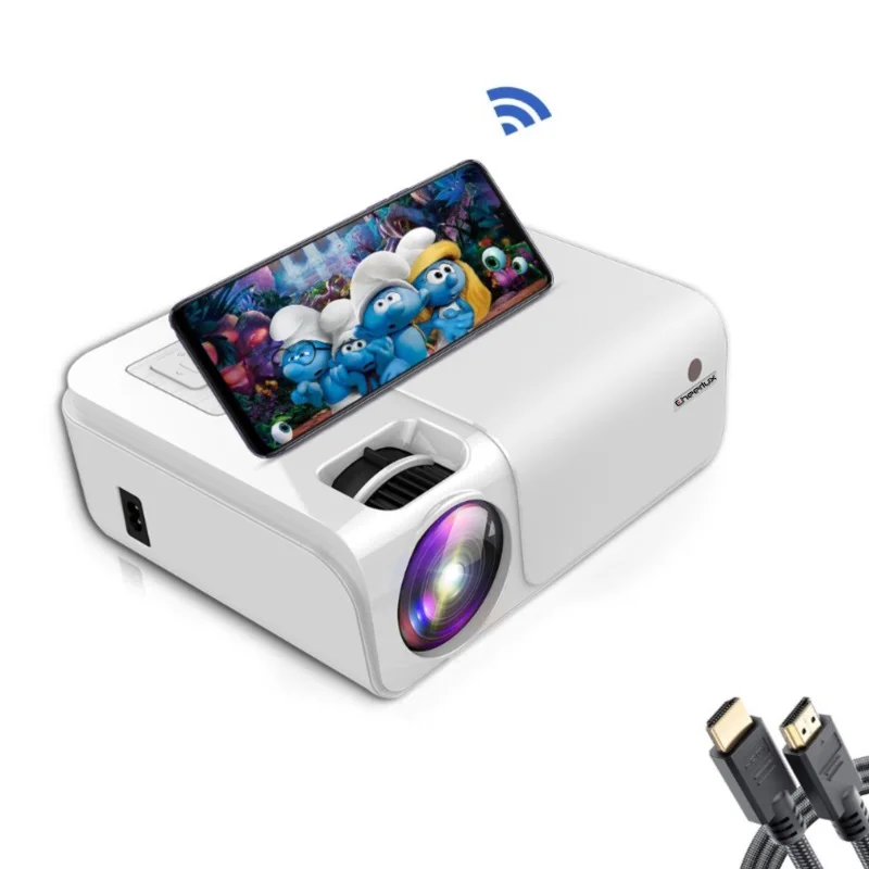 

Full HD 1080p Wifi Beamer Home Theater Projectors LED Smart BT 3D Proyector Cinema Multimedia Projector, Black white