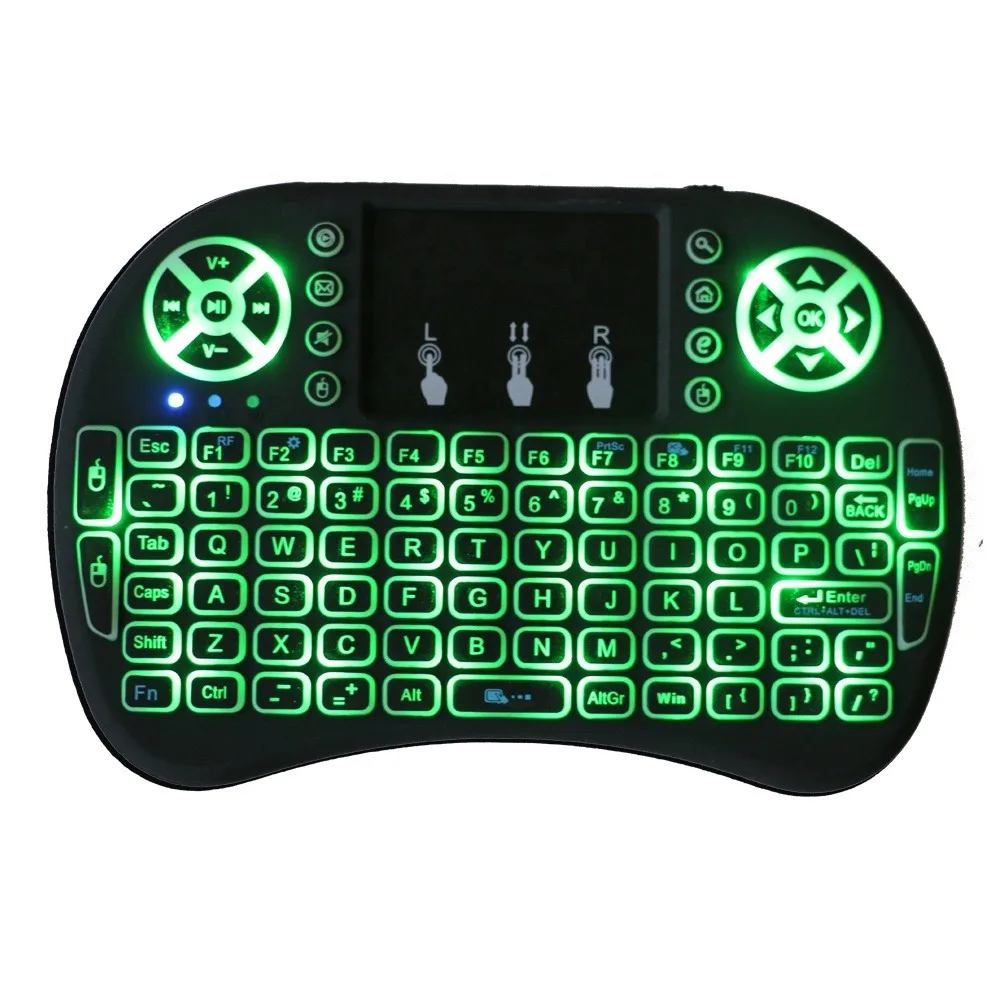 

7 Color Backlit I8 Mini Wireless Keyboard 2.4ghz 3 Colour Air Mouse With Touchpad Remote Control Android Tv Box