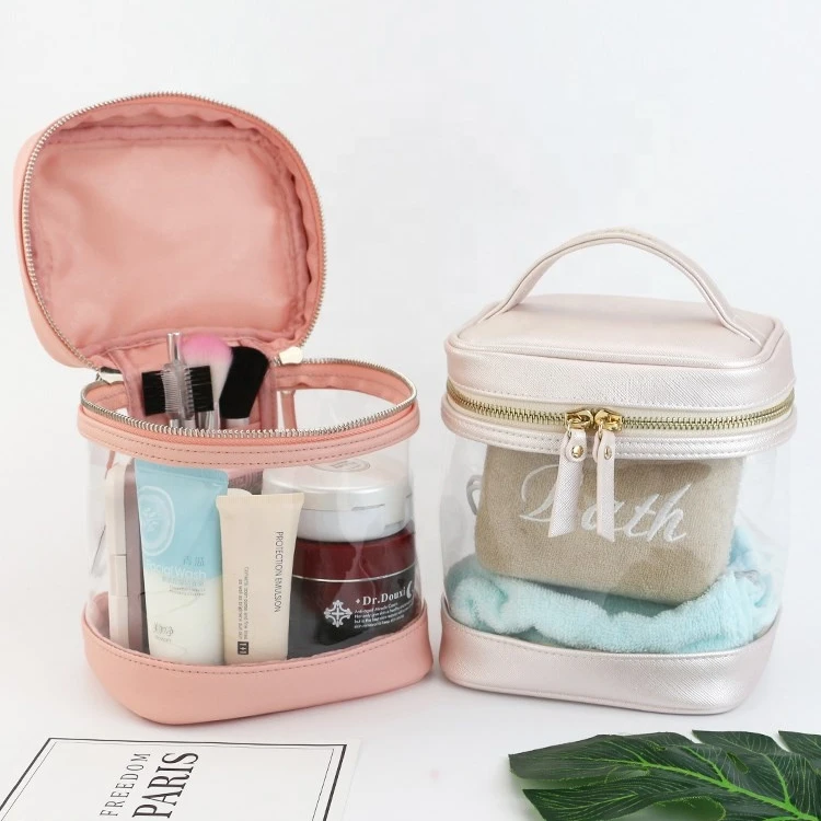 

Transparent PVC Travel Pink Clear Custom Makeup Cosmetic Bag