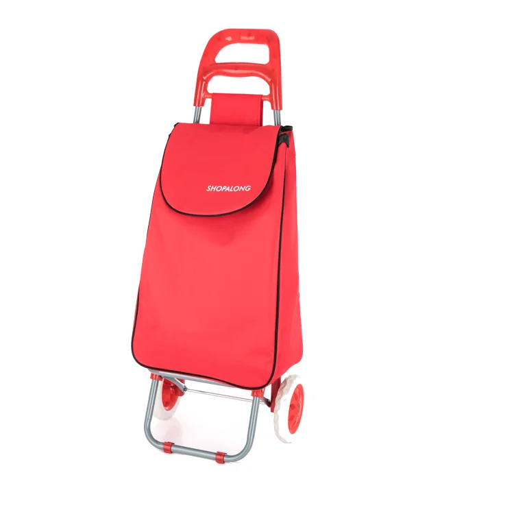 Wholesale Supermarket Trolley 600d Polyester Wheeled Reusable Folding Shopping Cart Trolley Bag Shopping Trolley For Grocery