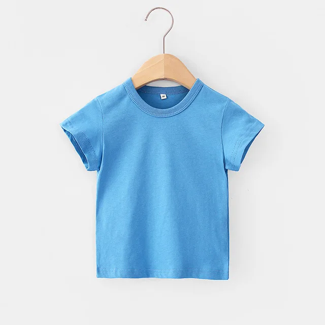 

2021 wholesale custom print t-shirt children brushed cotton t shirts child plain t shirt