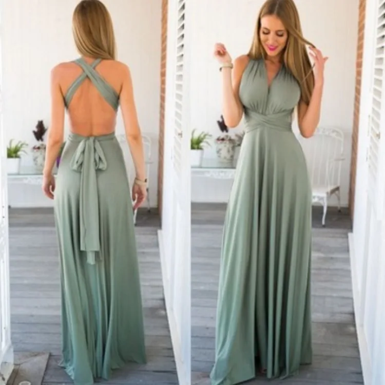 

Sexy Women Maxi Club Dress Bandage Long Party Multiway Swing Dress Robe Bridesmaids Boho Women prom evening Dresses, 5 colors