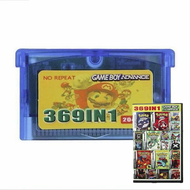 retro 369 in 1 video game card for gameboy advance us version game cartridge