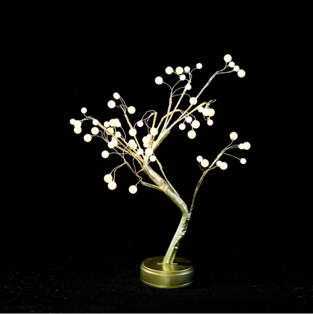 amazon hot sell home decoration battery operated white pearl led cherry blossom tree light