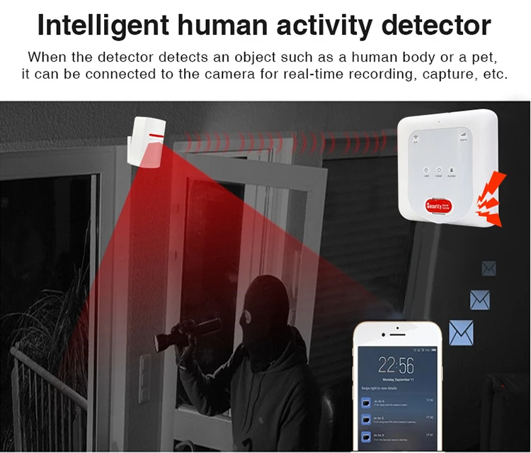 WiFi APP Wireless Control Smart Safe Home Anti-burglar Security Alarm System - ANKUX.COM