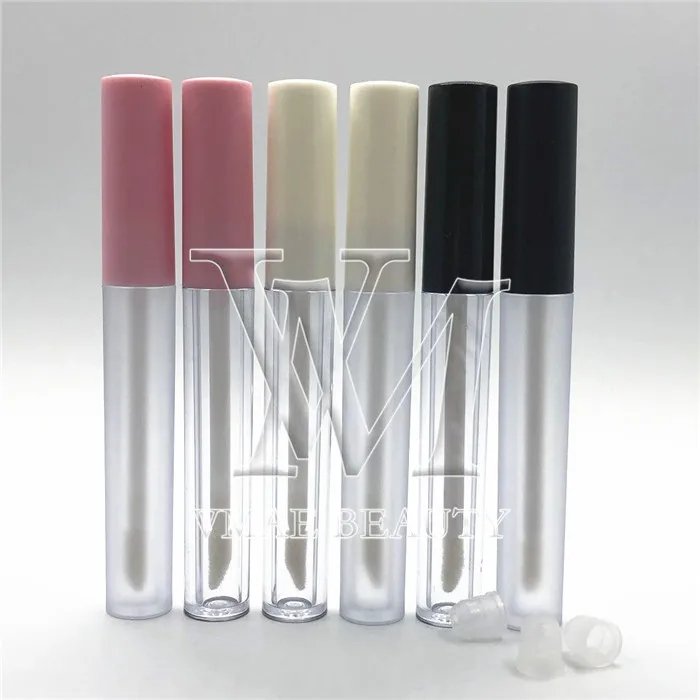 

VMAE 50pcs DIY Lip Gloss Plastic Box Containers Empty Frosted Transparent Lipgloss Tube Container Mini Lip Gloss Split Bottle, 3 colors