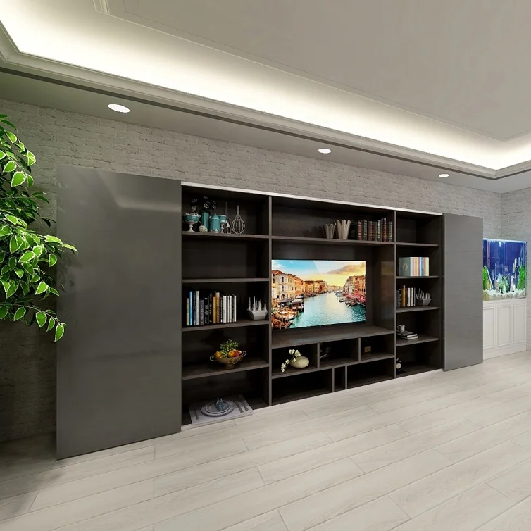 Unidad De Pared De Soporte De Tv Unidades De Pared Para Sala De Blanco