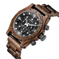 

High Quality Low MOQ Sport Watches Men Wrist Luxury Customized Logo Watch Six Hand Walnut Wood Case Business Wrist Watches Men