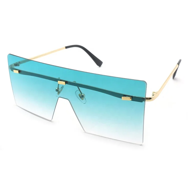 

2021 Oversized vintage square sun glasses one piece plastic metal designer shades clear women men retro sun glasses
