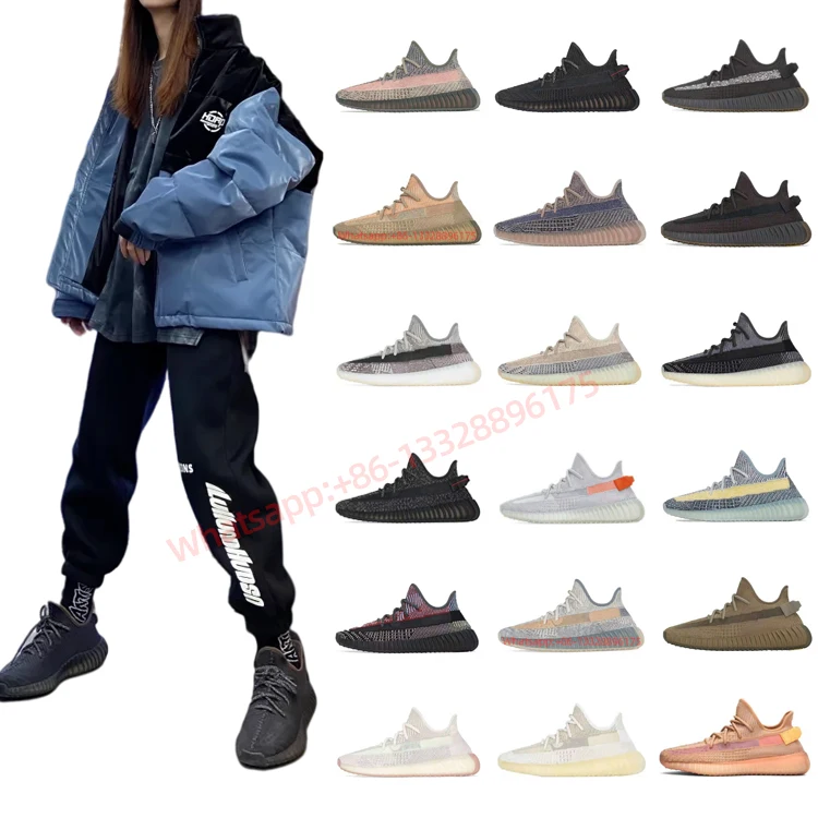 

Fashion Sneakers Fitness Walking Style Shoes Reflective Knit Upper Running Shoes Men Original Yeezy 350 V2 Casual Shoes With Box