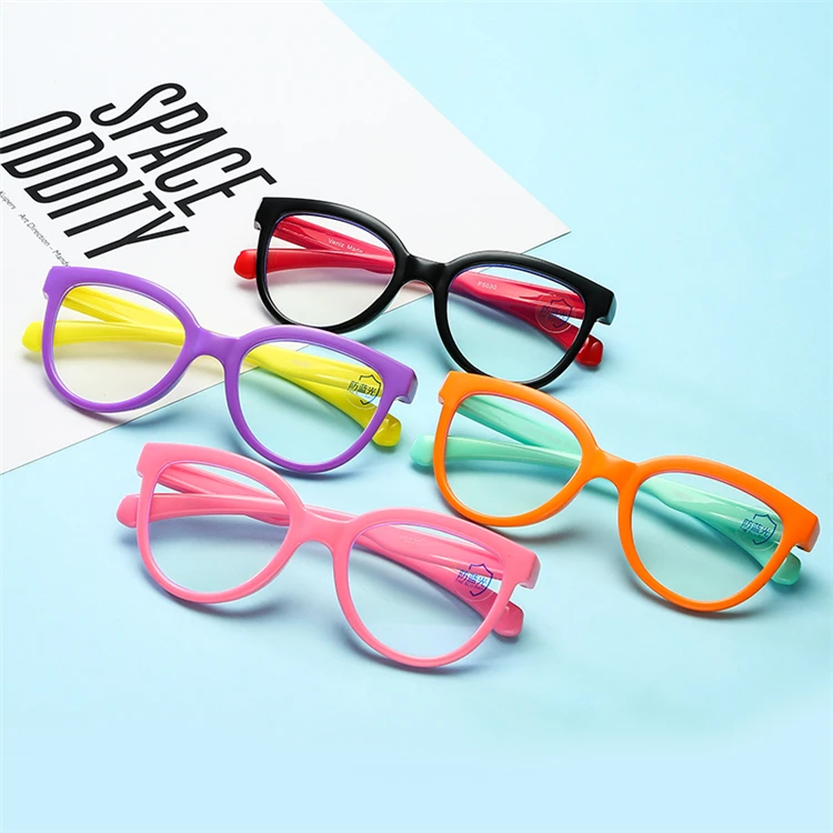 

Wholesale Multicolor Kids Children Safety Frame Silicon Anti Blue Eye Glasses