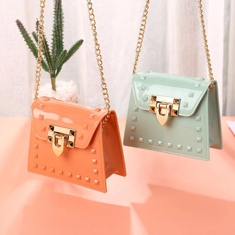 

colorful cute rivet mini purses for women luxury crossbody jelly small handbag shoulder bag for female, 10color options