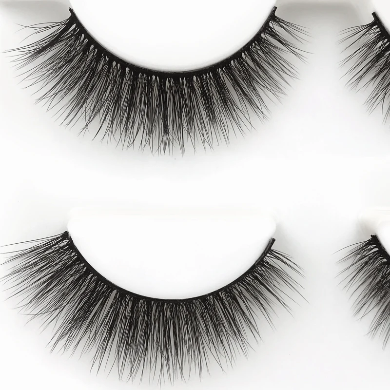 

3 Pairs 3D Mink Hair False Eyelashes Natural Thick Long Eye Lashes Wispy Makeup Beauty Extension Tools, Black