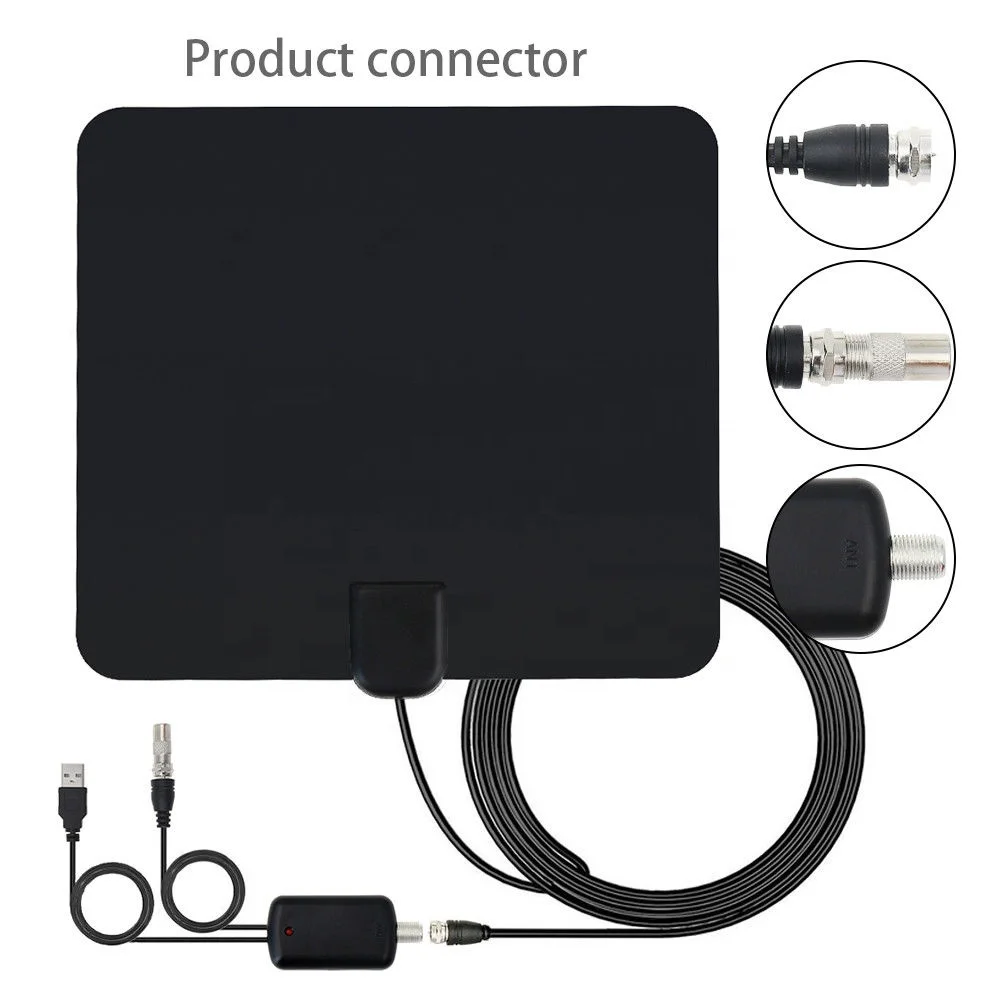 

2021 Hot Selling Wireless Free Channels 50 Miles Amplified Long Range Active Hdtv Hd Uhf Digital Indoor Tv Antenna For Indoors, Black