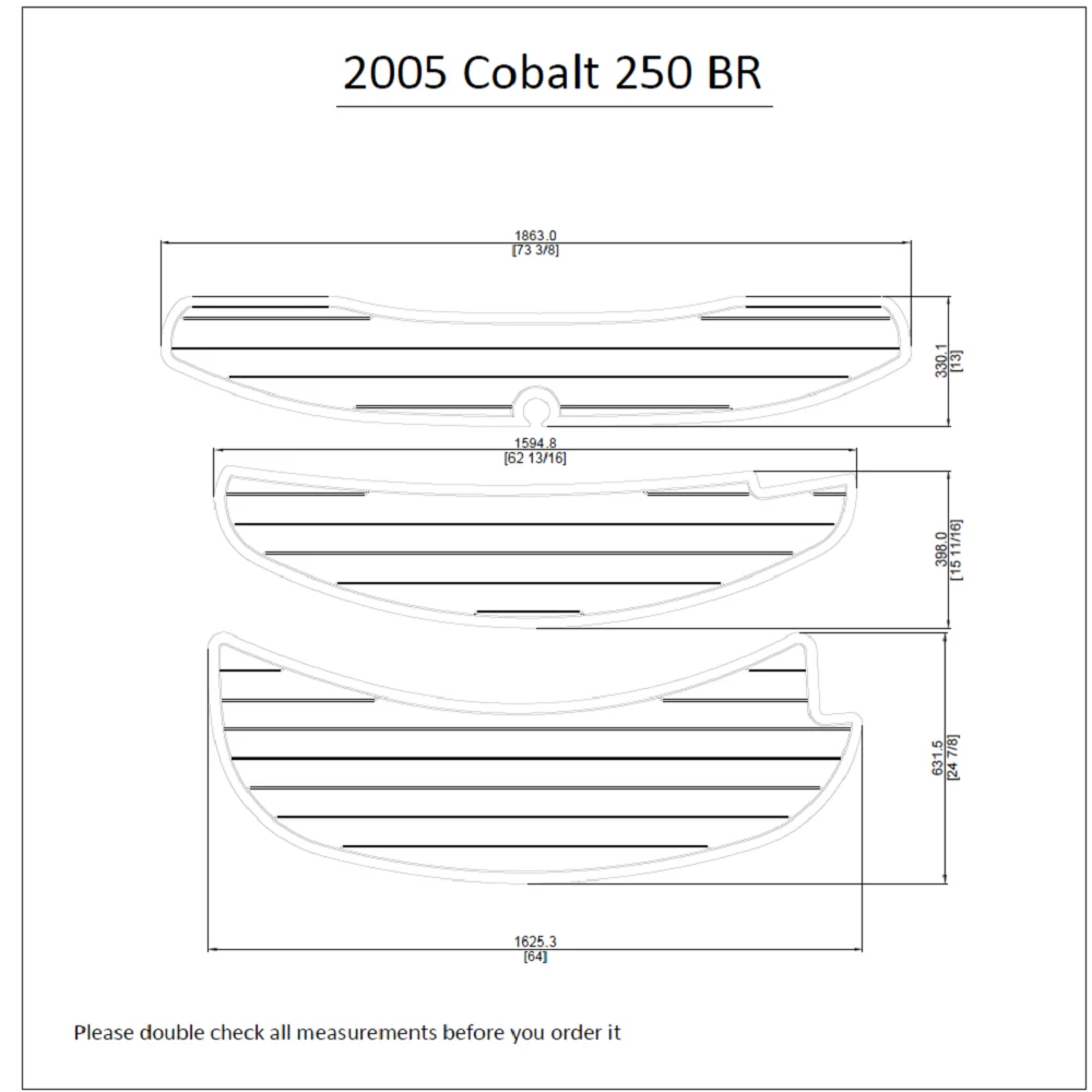 

2005 Cobalt 250 BR Swim Platform Pad Boat EVA Teak Decking 1/4" 6mm