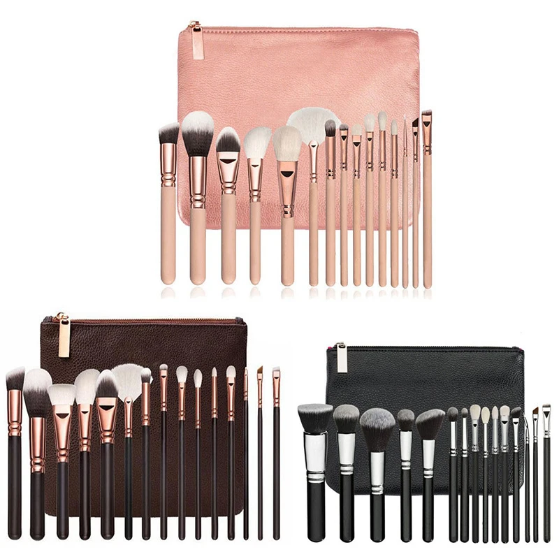 

High Quality Makeup Brushes 15PCS/Set Brushes Private Label Soft Synthetic Fancy Makeup Brush Set MBbrush 0001, Customized color