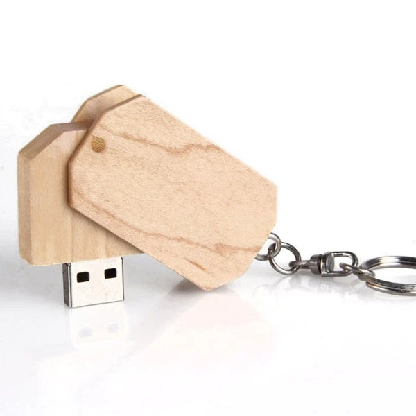 

Hot Sale New products Wooden Swivel Usb Memory Drive With Keyring