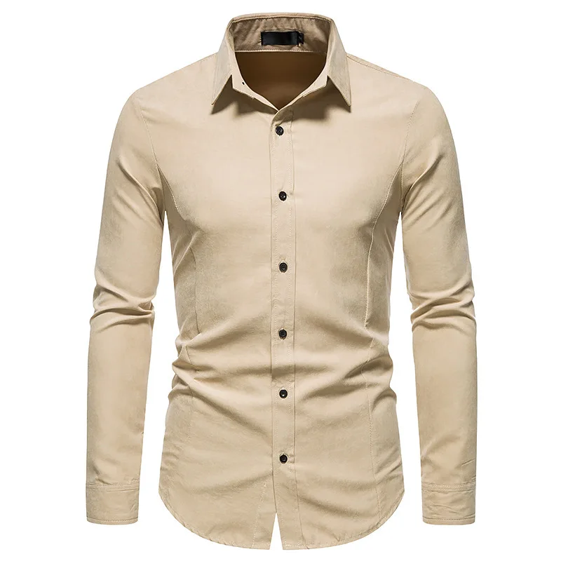 

Customized LOGO new fashion retro printing long-sleeved men's shirt casual business Slim men's social shirt PGA230, As the picture shows