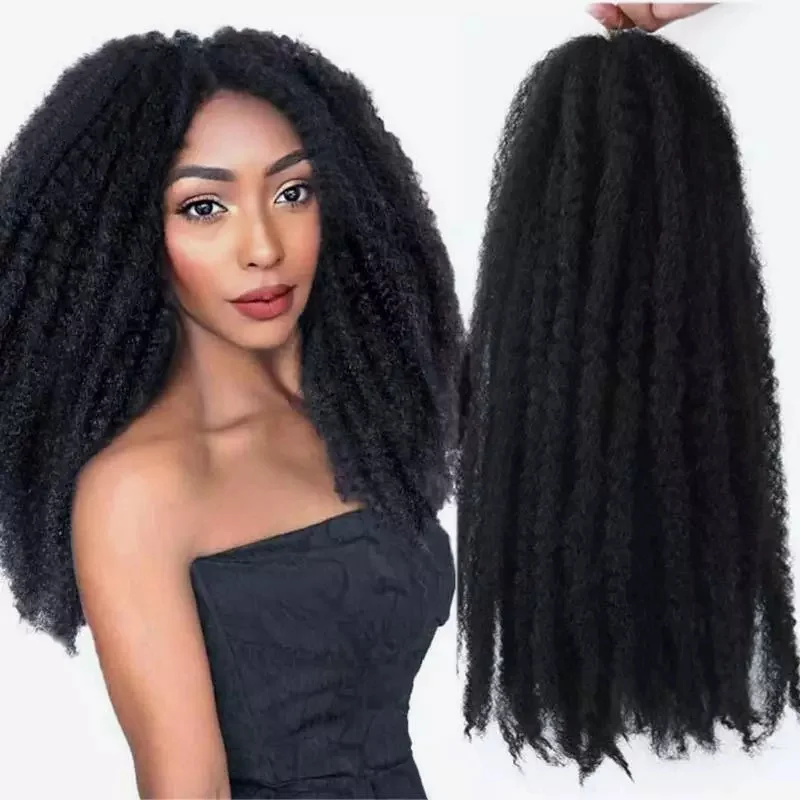 

Afro Kinky Marley Braids Twist 8inch18inch Synthetic Braiding Hair Synthetic crochet hair prestretched crochet braid hair