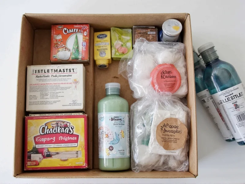 Compact craft kit organized in recycled container