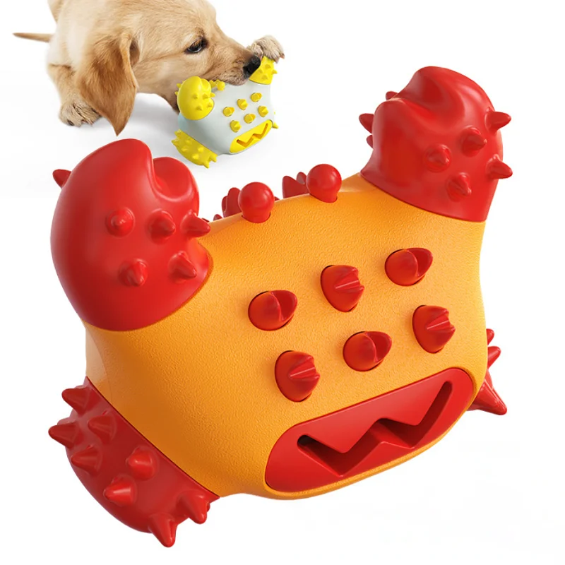 

New Arrival Customizable Logo Crab Shaped Interactive Durable Dog Toys For Aggressive Chewers, Red,yellow