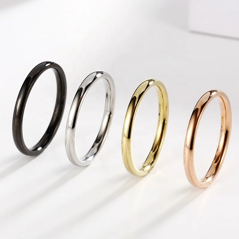 

Hot Sell Plain Ring Stainless Steel Gold Ring Wedding Rings for Men Women Unisex