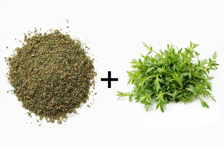 Chef smiling while holding a handful of fresh thyme